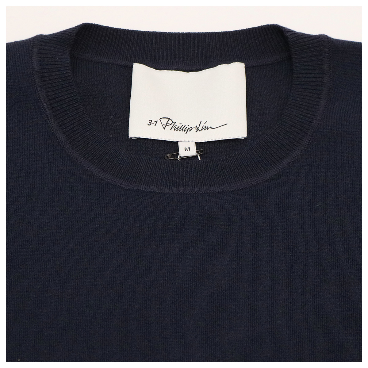 コットンブレンドクレープクルーネックプルオーバー 75 ネイビー【3.1  