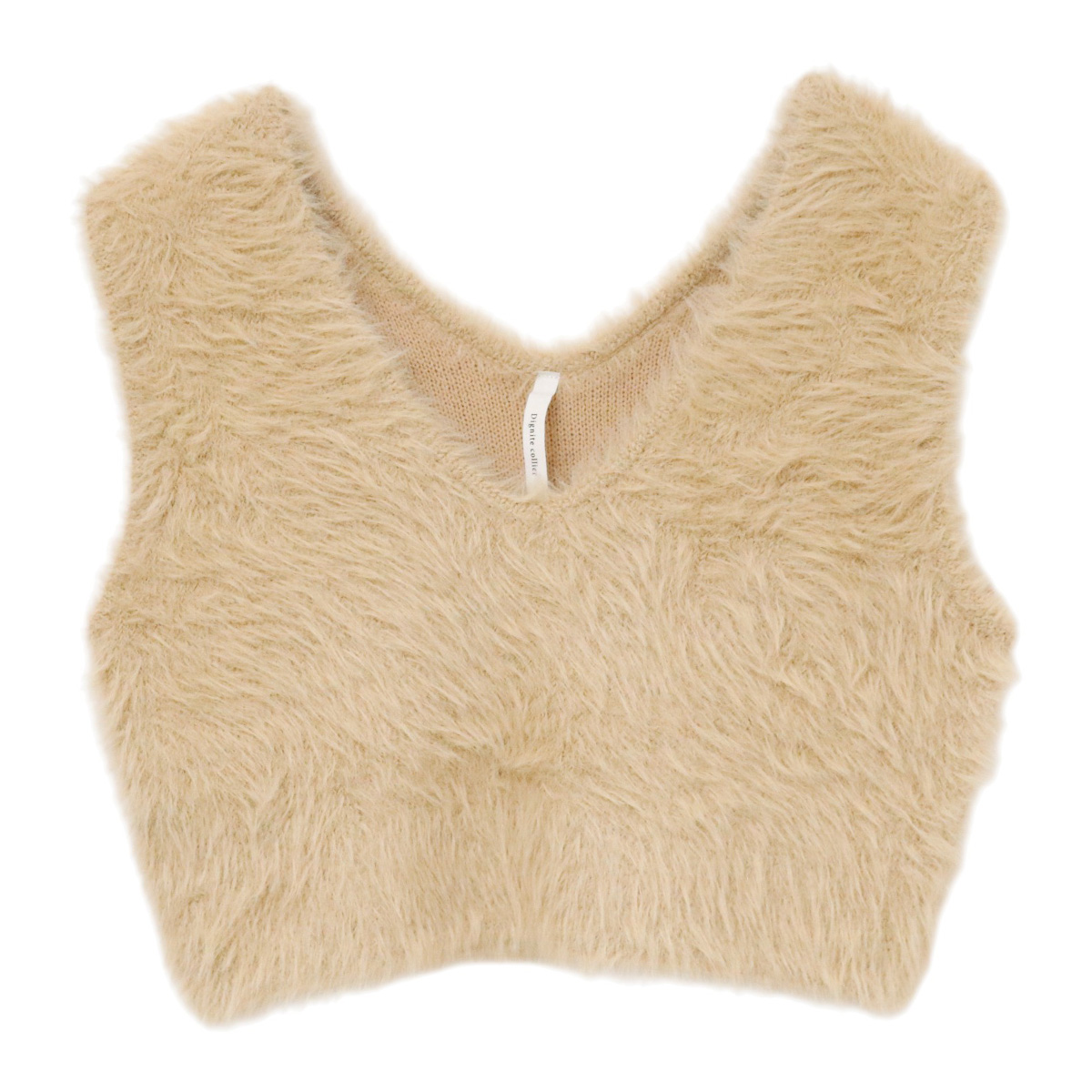 フェザーニットベスト 33 ベージュ【Dignite collier(ディニテコリエ