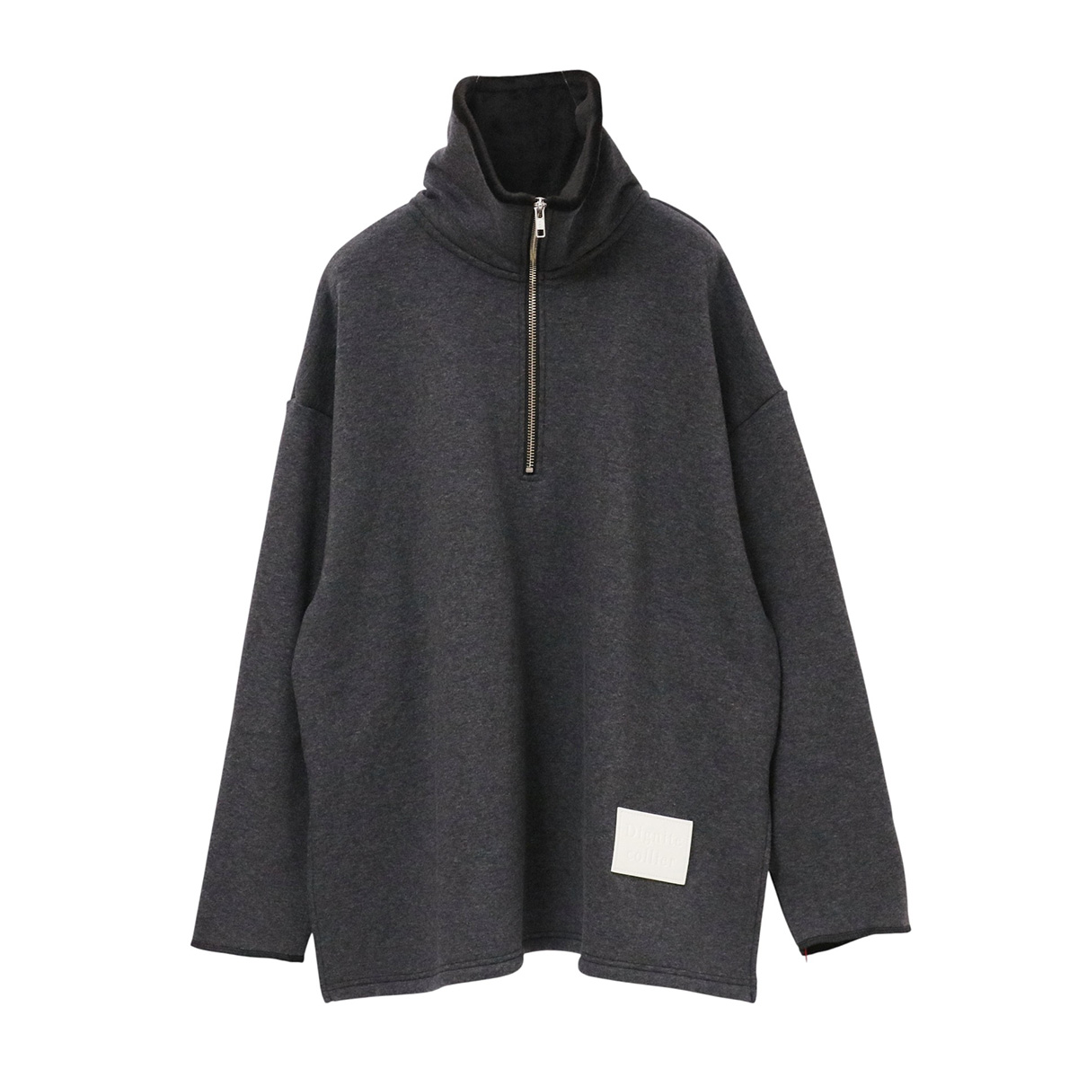 ボンバーハーフジッププルオーバー 03 チャコールグレー【Dignite