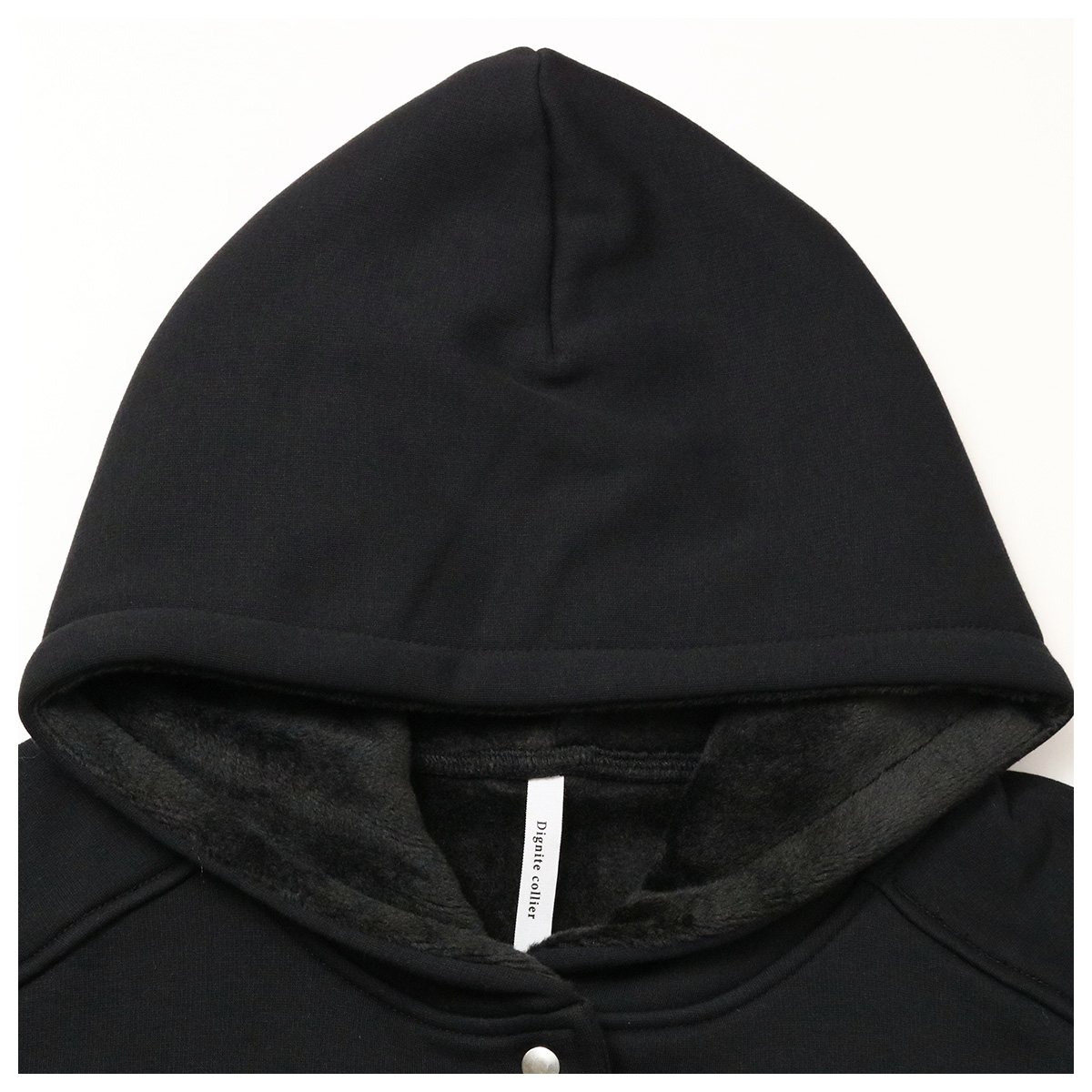 ボンバーフードブルゾン 04 ブラック【Dignite collier(ディニテコリエ