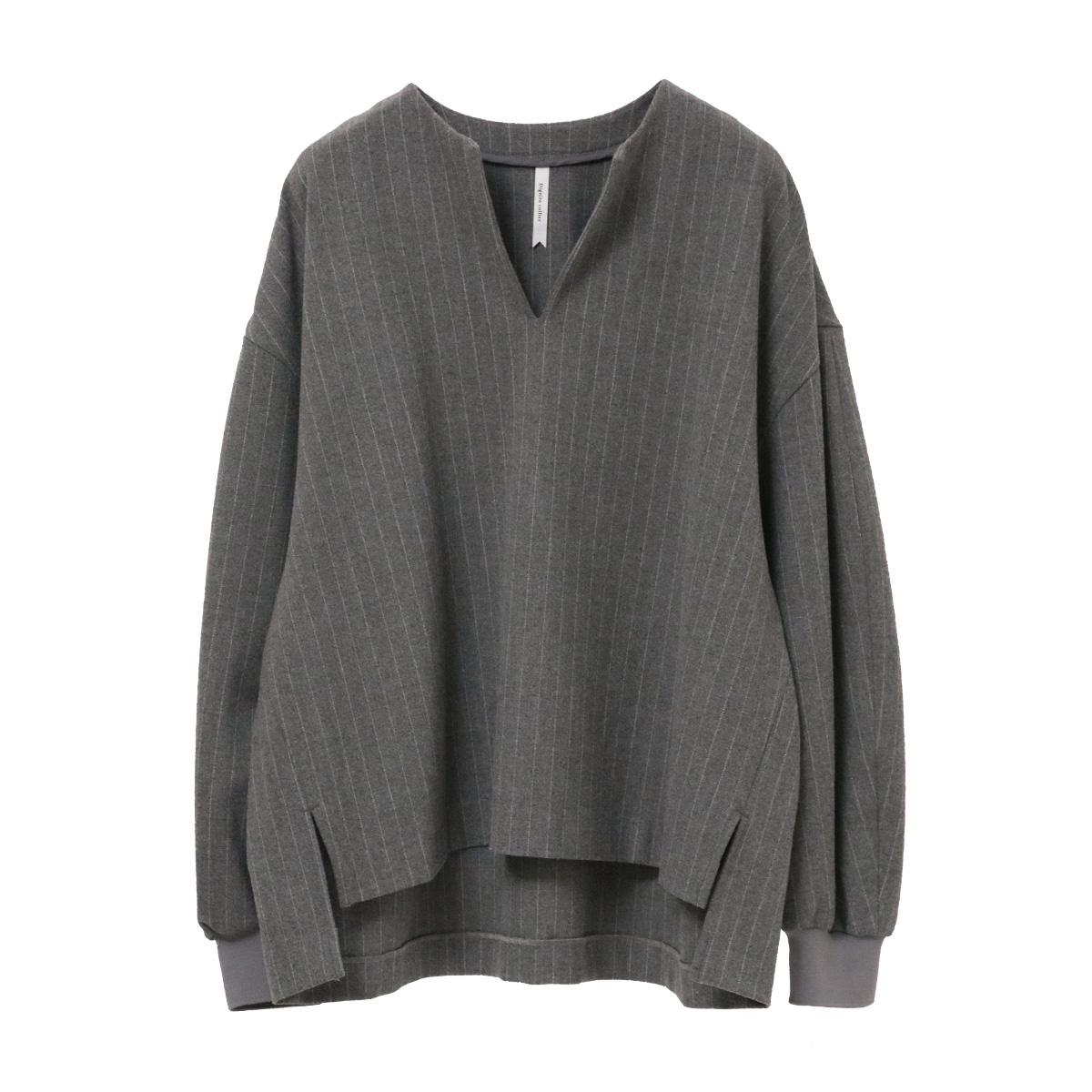 ソフト起毛ストレッチプルオーバー 04 ブラックストライプ【Dignite