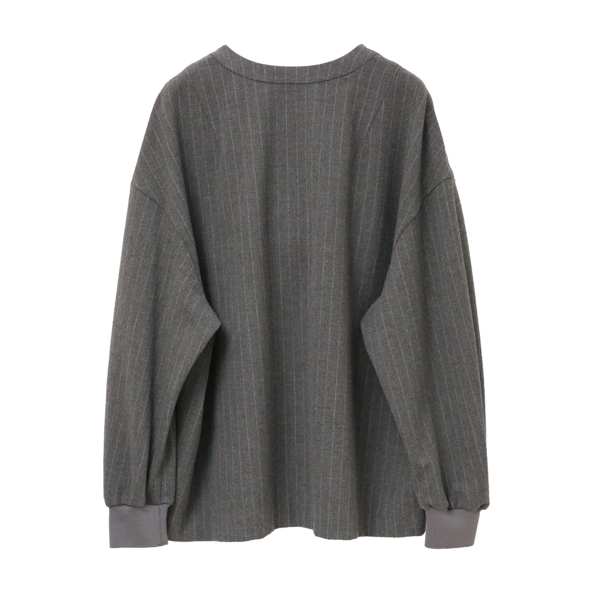 【新品同様】Dignite collier ビッグスリーブレスジャケット カーキ ソフト起毛ストレッチプルオーバー 76 ネイビーストライプ【Dignite