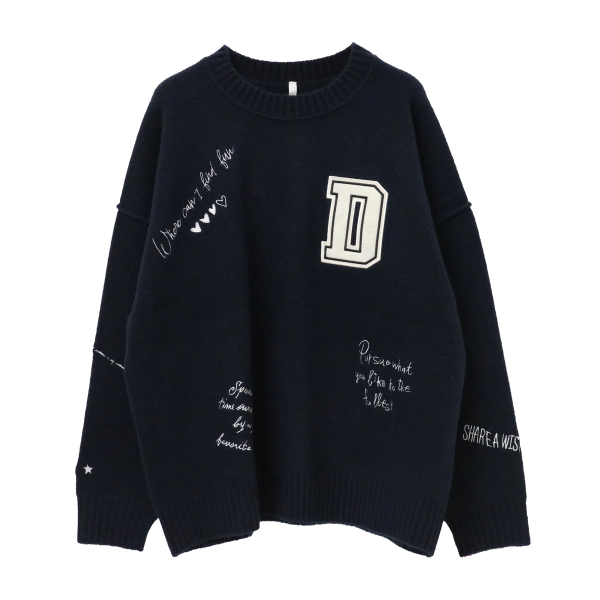 刺繍ニットカーディガン 01 グレー【Dignite collier(ディニテコリエ