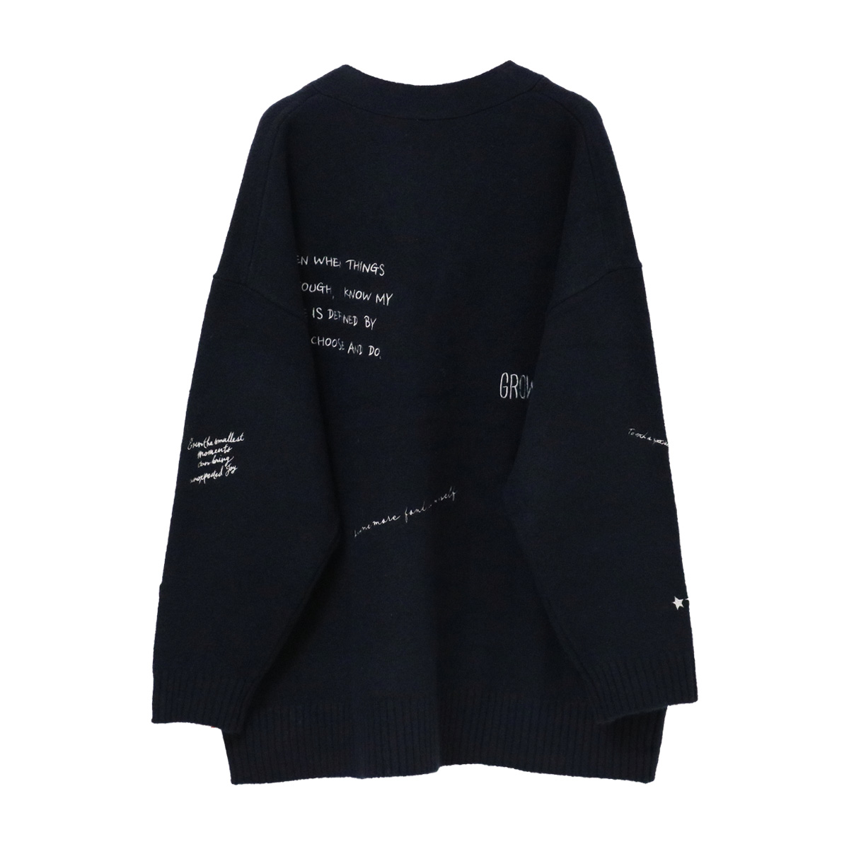 刺繍ニットカーディガン 01 グレー【Dignite collier(ディニテコリエ