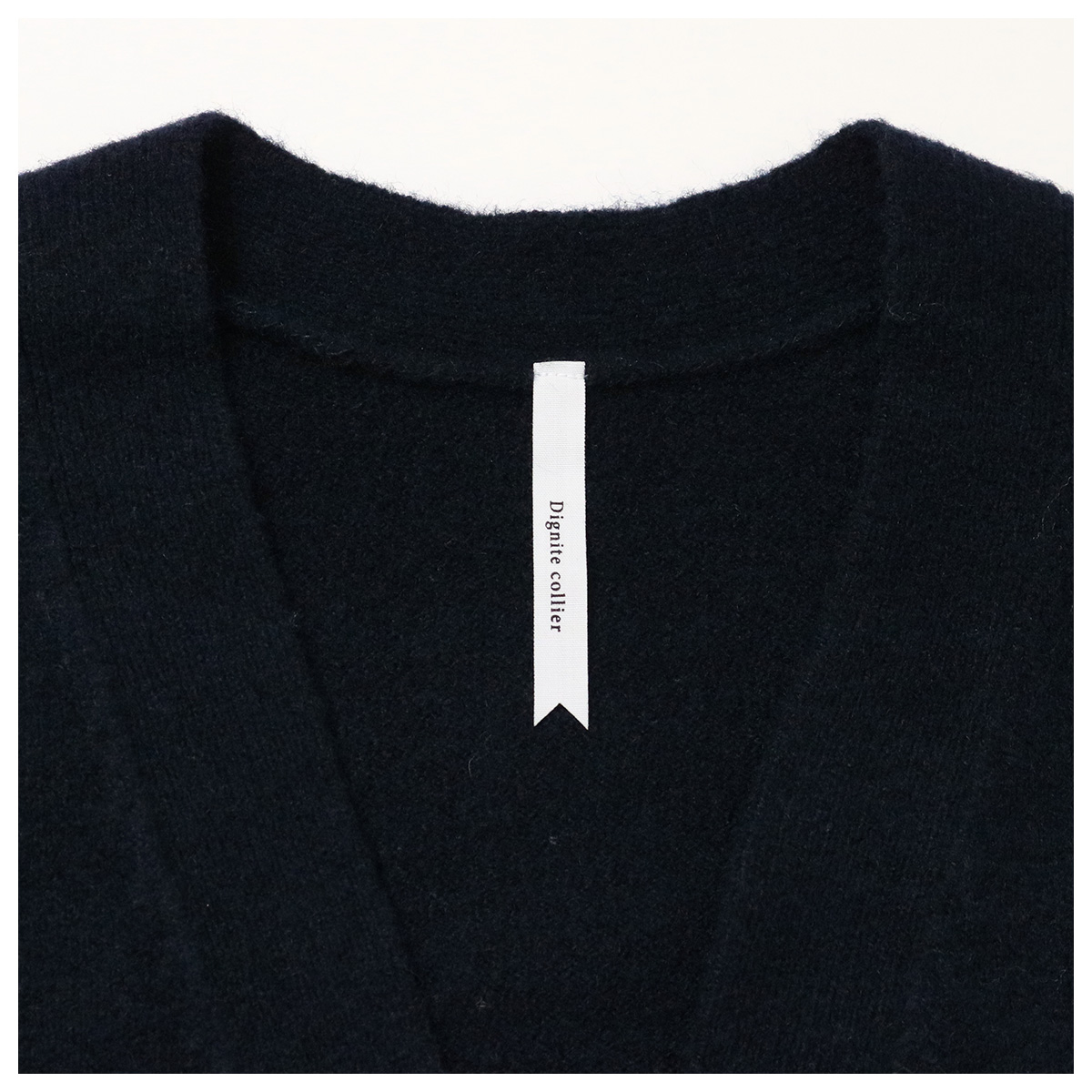 刺繍ニットカーディガン 01 グレー【Dignite collier(ディニテコリエ